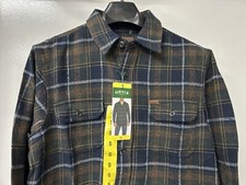Orvis Size SMALL button-down Heavyweight Flannel Blue Beige Shirt