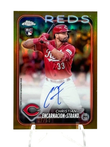 2024 Topps Chrome Christian Encarnacion-Strand RC Auto #/50 True Gold On-Card