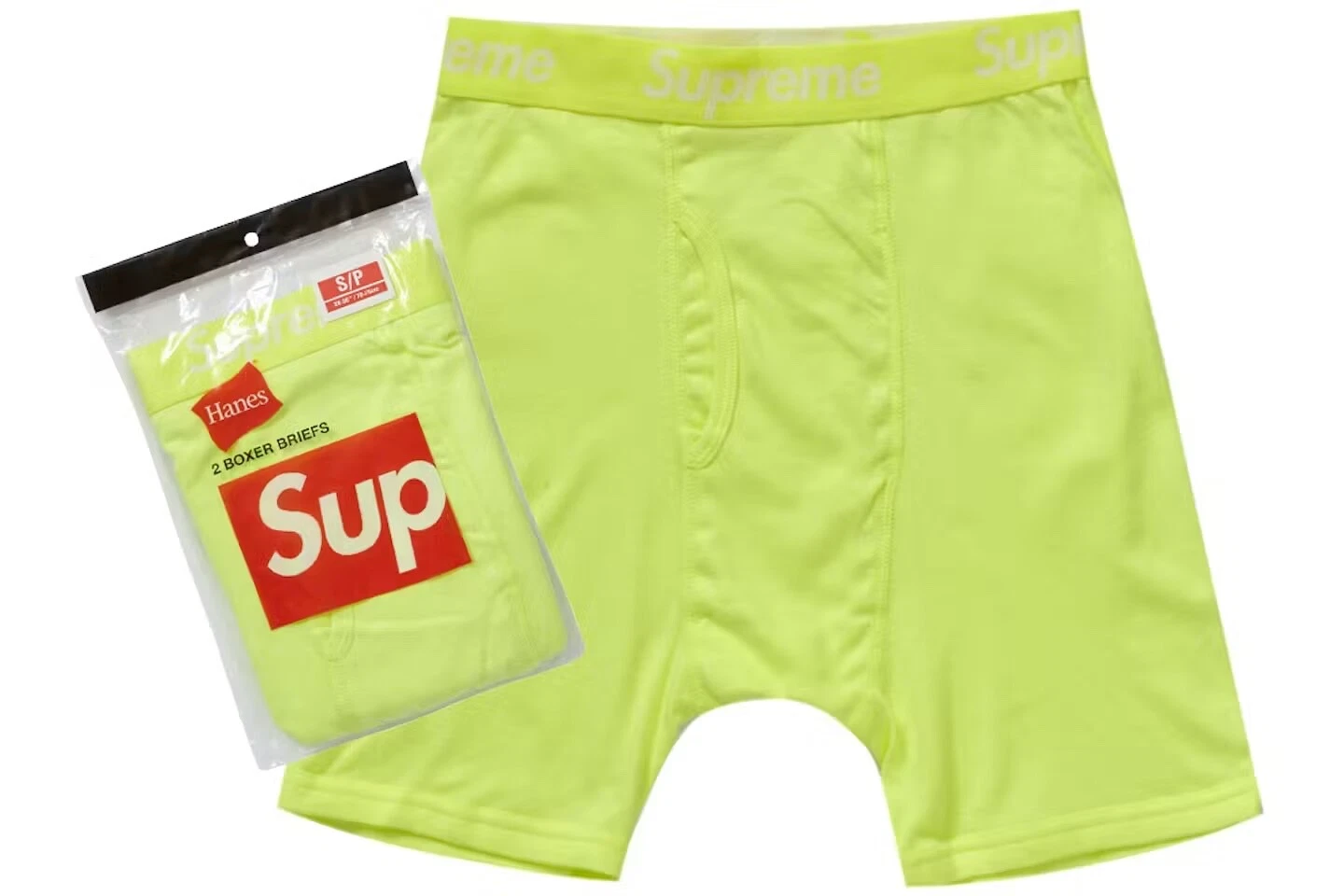 Boxer slip Supreme Hanes (lot de 2) jaune XL