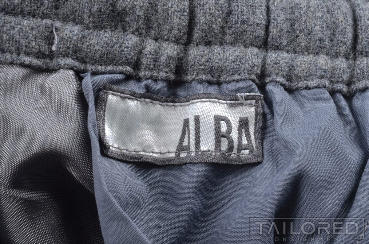 ALBA Solid Gray Drawstring Wool Blend Mens Luxury… - image 4