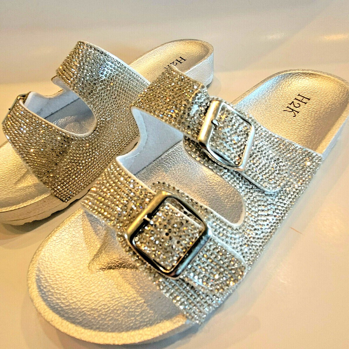 H2K Espen Silver Glitter Double Buckle Adjustable Comfort
