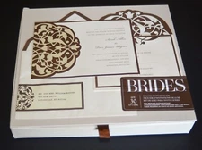 BRIDES Deluxe Wedding Invitation Kit 30 ct Brown/Ivory Flourish *NEW*