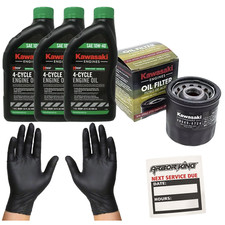 Kit de cambio de aceite 10W40 en climas más fríos para aceite Kawasaki FXT000V, filtro, calcomanía