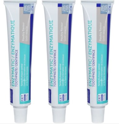 Virbac C.E.T. Enzymatic Zahnpasta mit Geflügelaroma für Hunde und Katzen 3 x 70g