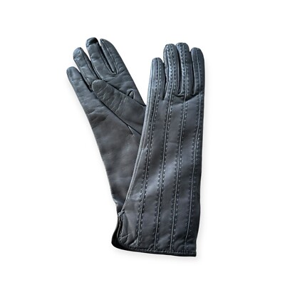 New Sermoneta Kid Leather Cashmere Lined Gloves, Medium