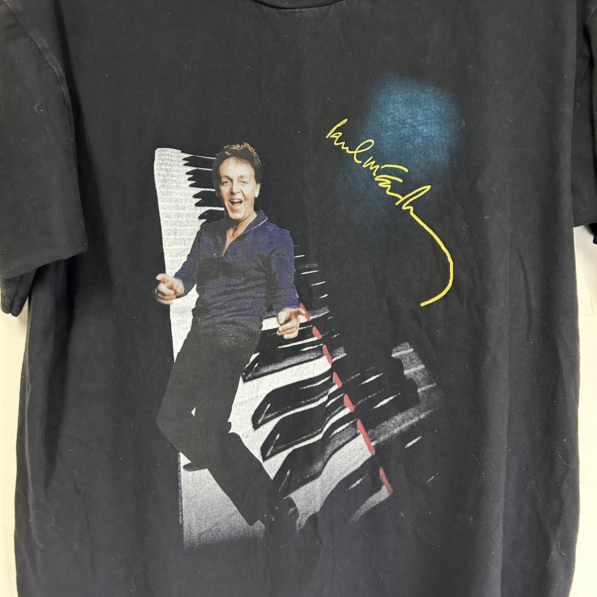 VINTAGE Paul McCartney Back In The US Tour Shirt Adult L Black 90s