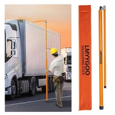 Load Height Measuring Stick 15' Fiberglass Truck Height Stick w/Adjustable Pole
