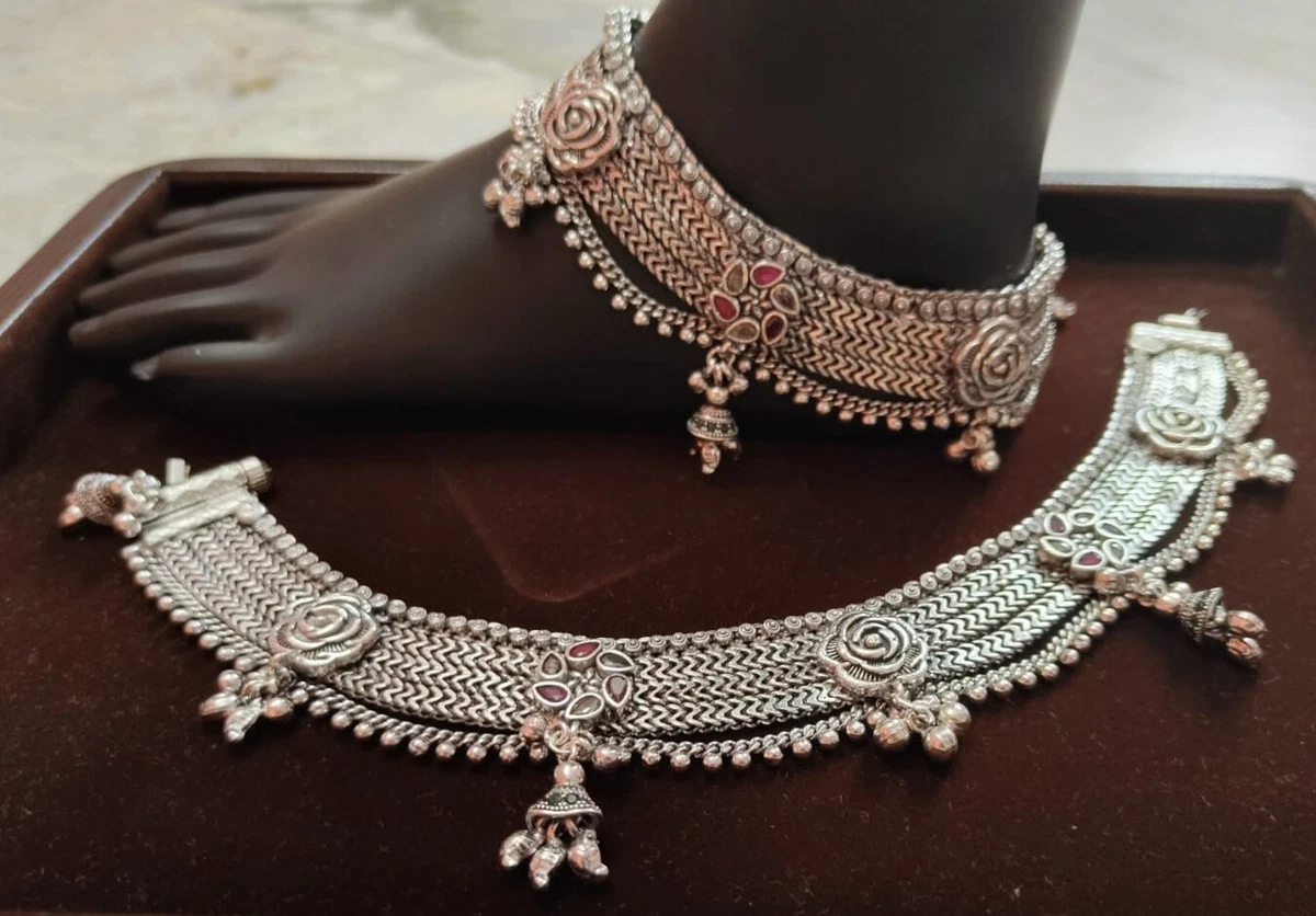 Oxidized anklet sale