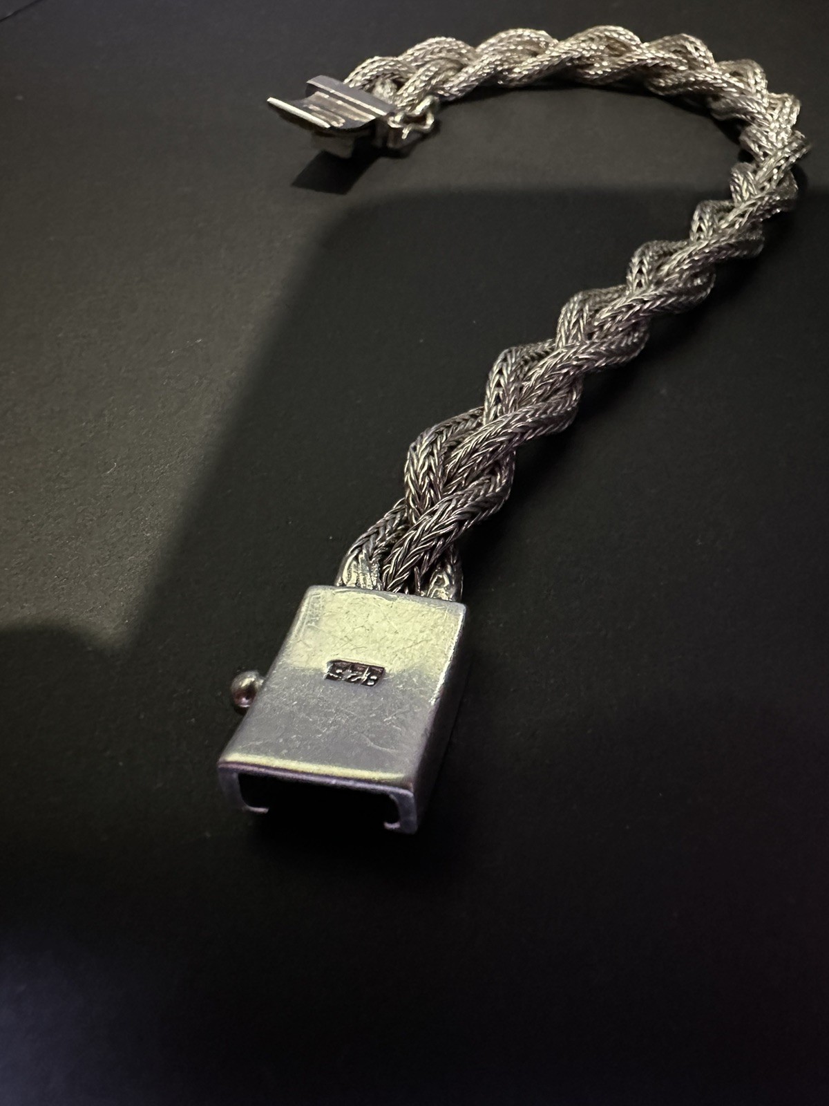 SOLID 925 Sterling Silver 10mm BRAIDED WHEAT LINK… - image 7