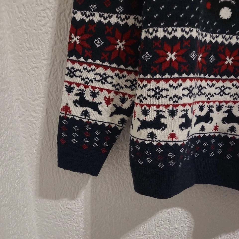 Pullover Weihnachtspullover Gr XL (Gr 50) blau mit Nikolaus von C&A neuwertig - Bild 3 von 4