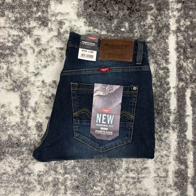 HERO Portland Slim Straight Herren Jeans Hose W33 L30 Regular Blau NEU