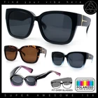 Polarized Oversized High Temple Horn Rim Fit Over Fashion Sunglasses