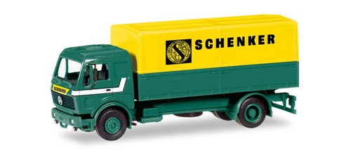 Camión lona Herpa 013321 escala HO "Schenker" Mercedes-Benz | Zustand: New