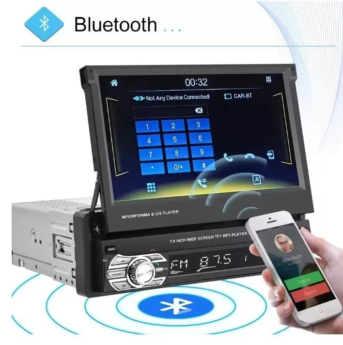 Autoradio Android 1 DIN Schermo a Scomparsa 7" GPS WiFi - Miglior Prezzo