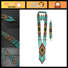 Handmade Beaded Native American Style Glass Seed Bead Necklace - Unique Artisan