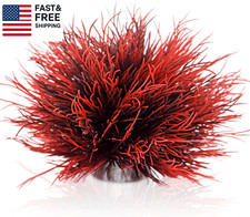 Fish Tank Decorations Aquarium Plants Plastic Artificial D cor Black Red