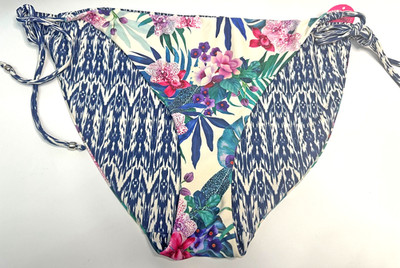 New! Accessorize UK18 reversible floral / Ikat bikini bottoms with side ties