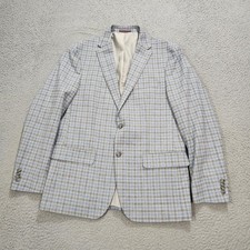 Tommy Hilfiger Blazer Jacket Men 40R Blue Plaid Two Button Double Vented Sport