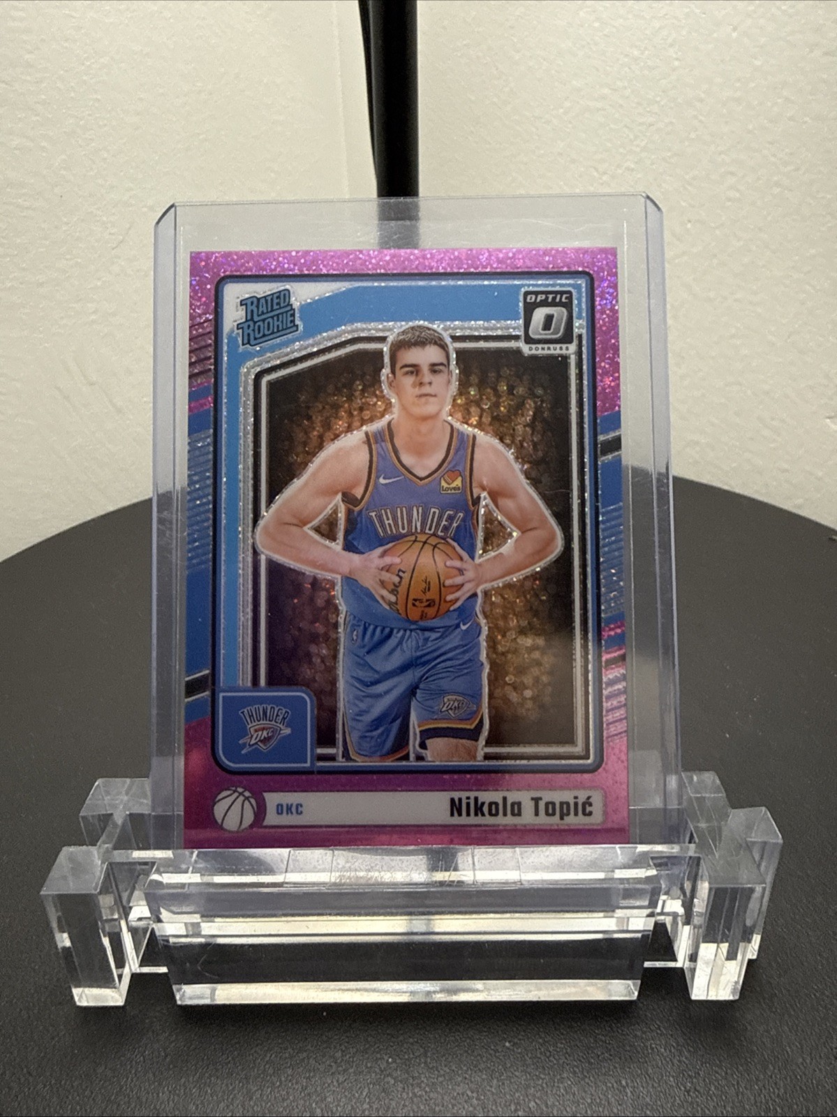 2024-25 Panini Optic - Rated Rookie Nikola Topic #278 Pink Glitter Prizm /275