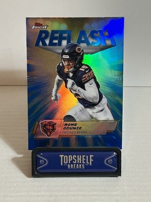 Rome Odunze 2025 Topps Finest Football #RF-12 Reflash Blue Refractor /99 Bears