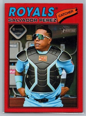 2026 Topps Heritage Salvador Perez Red Border #320 Kansas City Royals