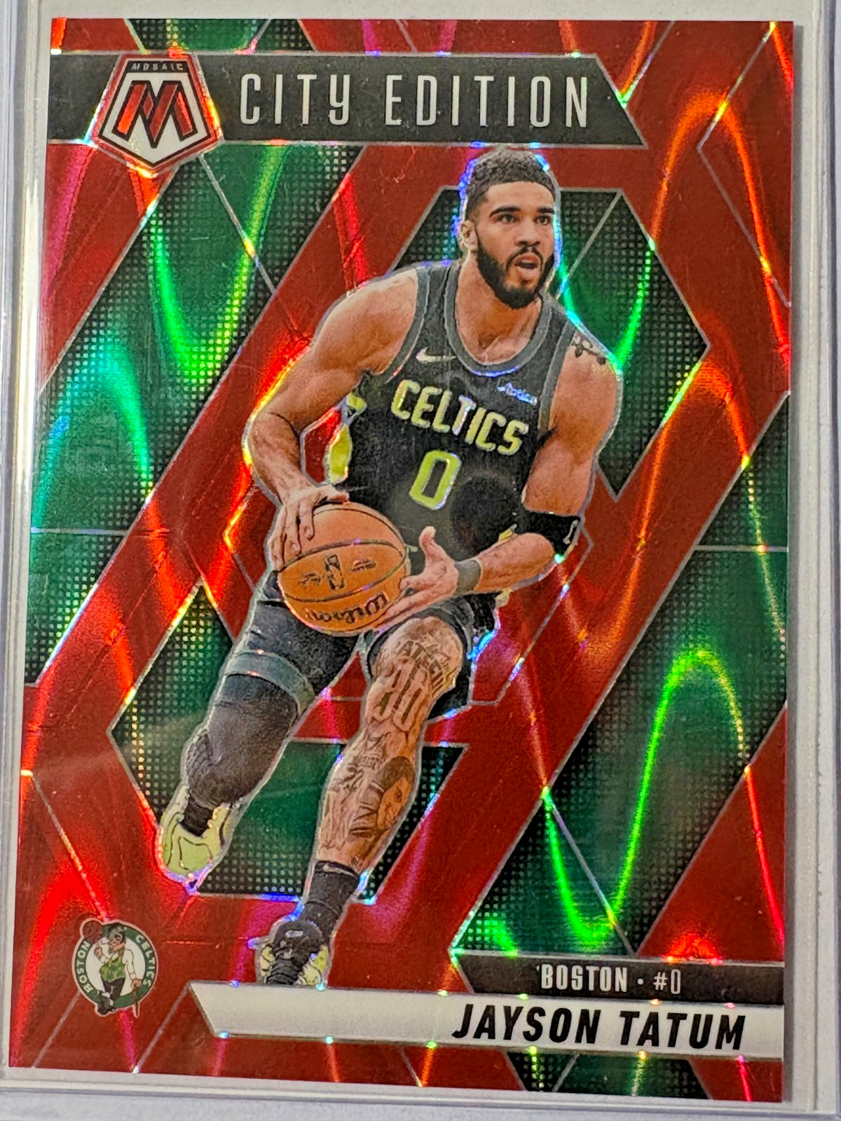 Jayson Tatum 2024-25 Mosaic Mosaic Red Seismic #287 Boston Celtics /299