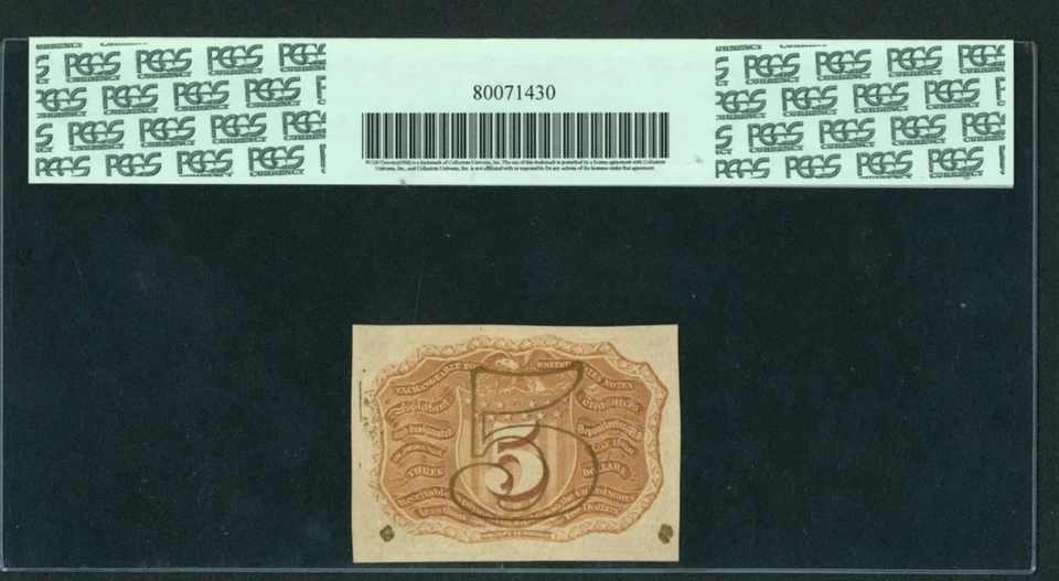 1863 Second Issue 5 Cents Union Fractional Currency FR#1233 Civil War, PCGS XF45 - Image 2 of 4