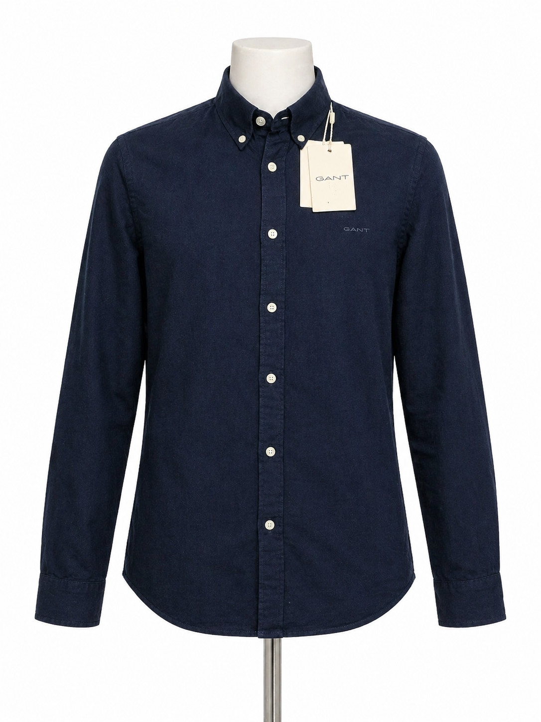 GANT Boys Shirt Age 16 Blue Linen Cotton Button Down Long Sleeve Smart Casual