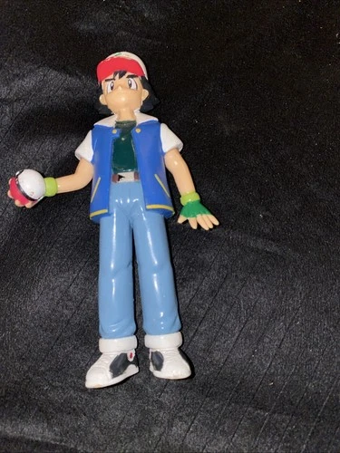 Pokemon Ash Ketchum TOMY Pokemon Figure 1998 4.5" - Vintage Authentic