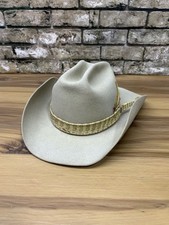 VTG John B. Stetson 4X Beaver XXXX Cowboy Hat Western SZ 7 1/8 Rattle Snake Band
