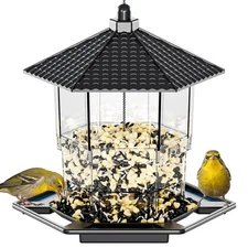 Large Hanging Bird Feeder – Squirrel-Proof Outdoor Seed Feeder for Birds Black