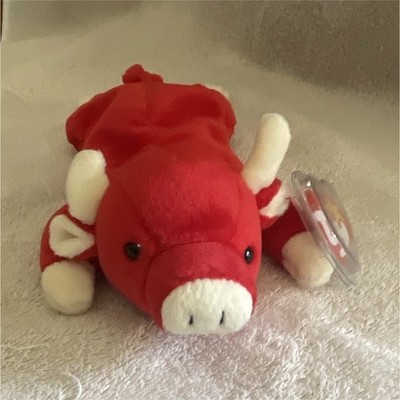 Ty Beanie Babies Snort Bull Plush Toy 1997 Ages 3 & Up, 3-4 Years