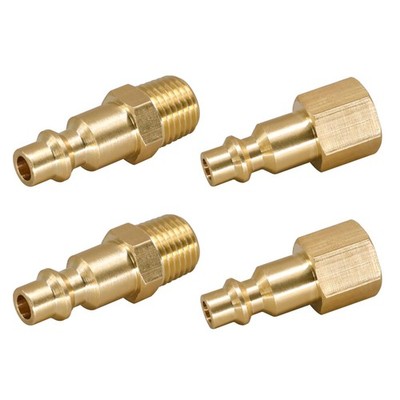 4 PCS Brass Type D Quick Connect Hose Fitting NPT 1/4 Air Hose Repair Kit