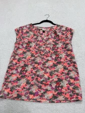 Gap Top Women Orange Camouflage City Classic Casual Preppy Vacay Small