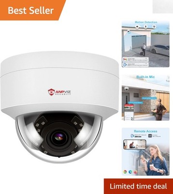 4MP Indoor/Outdoor Dome Camera - Wide Angle, Easy Install, Metal Housing