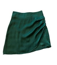 Women  s Size Small Green Satin Mini Skirt