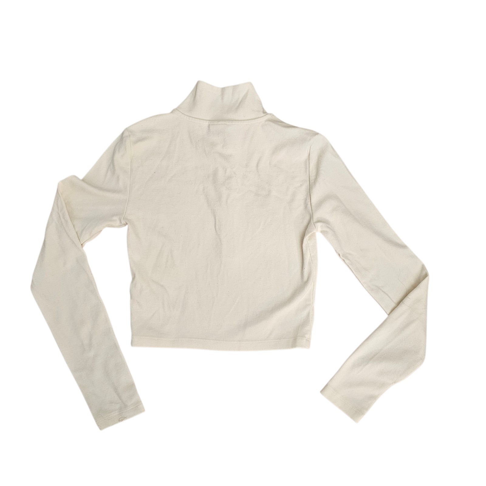 Aritzia Sunday Best Top Quarter Zip Cropped Women’s Beige Long Sleeve XS