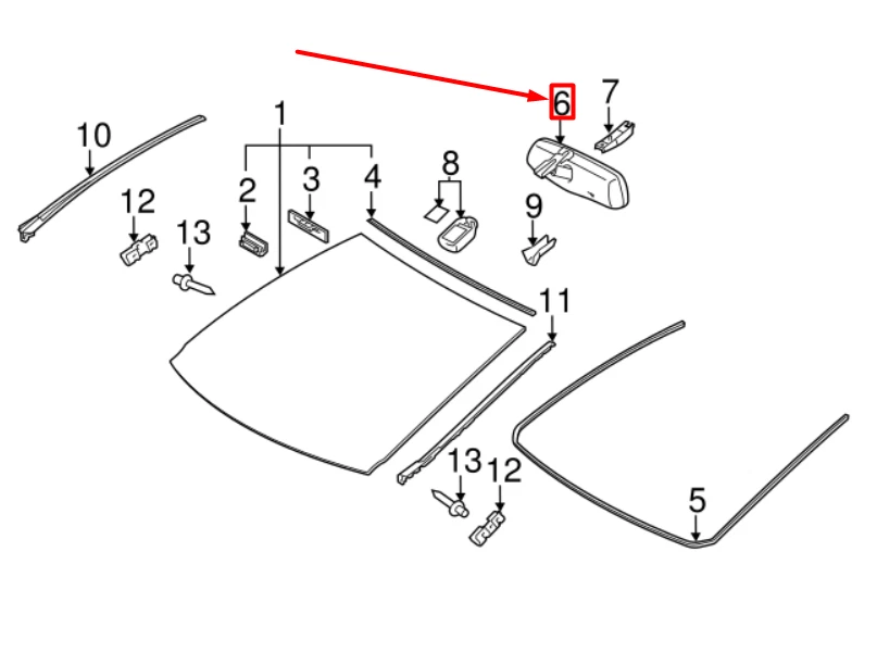 LEXUS CT ZWA10 Rear View Interior Mirror 8781006080 NEW GENUINE - Image 4 of 4