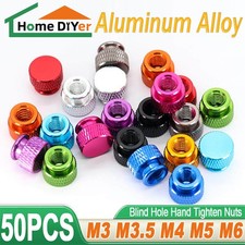 50PCS Colourful Knurled Thumb Nut Aluminum Allo Hand Grip Knobs M3 M3.5 M4 M5 M6