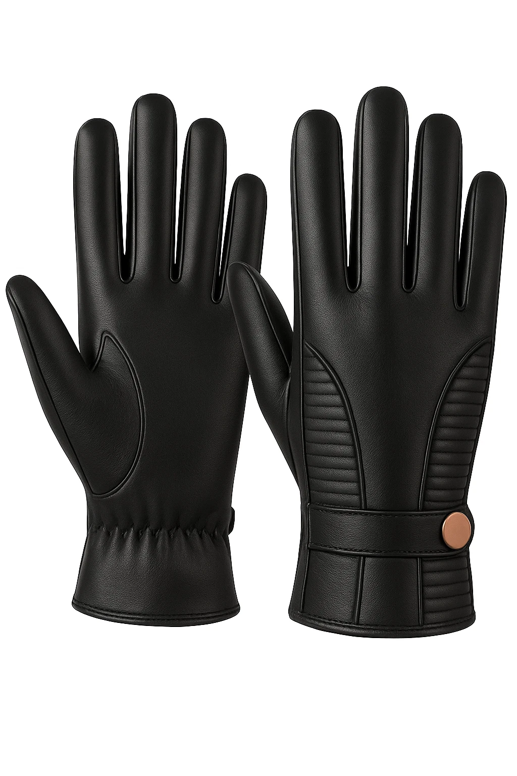 Men's Winter gloves black Cashmere wool Lining Warm Sheepskin gift luxury wrap