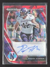 2021 Panini Prizm Draft Picks Paddy Fisher #DPA-PAD Red Choice RC
