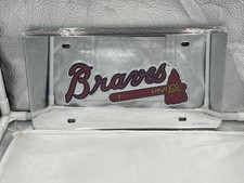 Atlanta Braves Mlb Silver Lasercut License Plate Wincraft