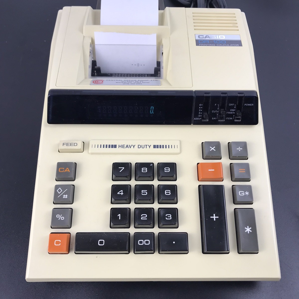 CASIO DR 100 Printing Calculator Vintage Japan Made Tested VGVC w