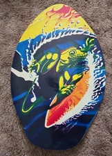 Vintage Michael Searle Skim Board Signed Surfing Lizard Wood Surfing Boogie30x20