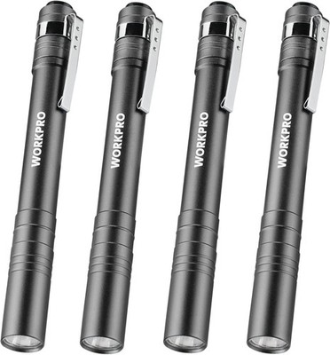 WORKPRO LED Pen Light, Aluminum Pen Flashlights, Pocket Flashlight with Clip for