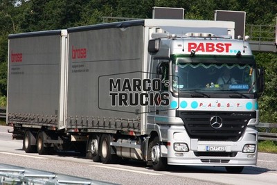 LKW Foto Mercedes-Benz Actros Deichsel Anhänger Deutschland silver PABST, #i2lo