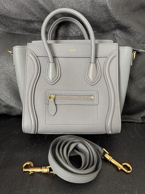 CELINE Luggage Nano Shopper Shoulder Bag Purse Handbag Calf