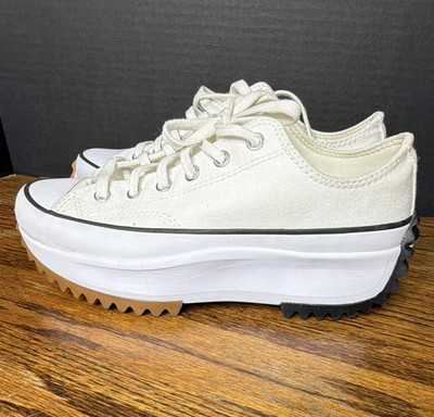 Converse Run Star Hike Low Top Sneaker White/Black/Gum Lace Up 168817C