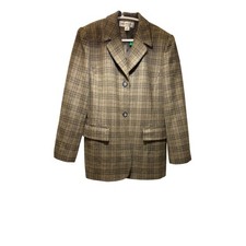 Jones NY Earthtone Brown Tweed Plaid Wool Blazer Suit 10