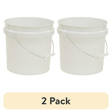 (2 pack) United Solutions 5 Gallon Round Utility Bucket, Comfort Handle, Plastic